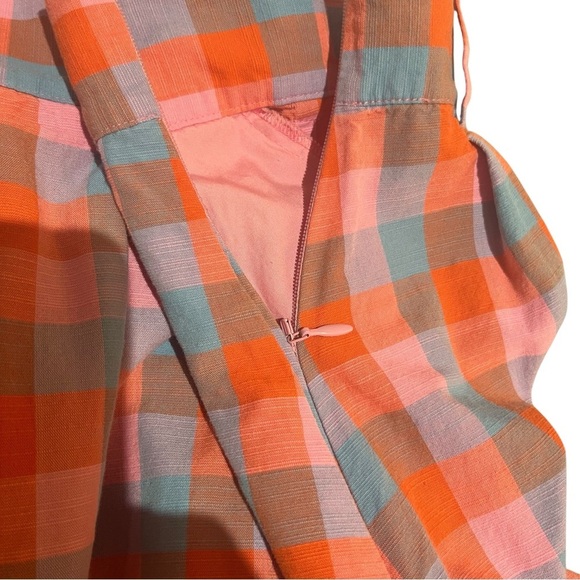 ModCloth x Barbie Retro Plaid A Line Skirt Pink, Red, Blue Pockets Sz 12 - Picture 4 of 7